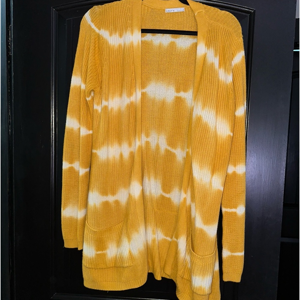 Belldini Kaily K. Tie Dye Long Cardigan Sweater Large